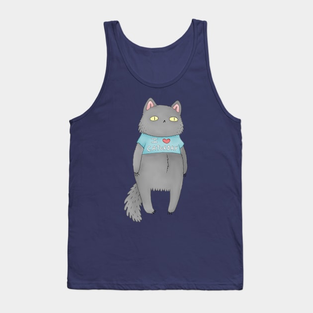 I Love Caturday Tank Top by Sophie Corrigan